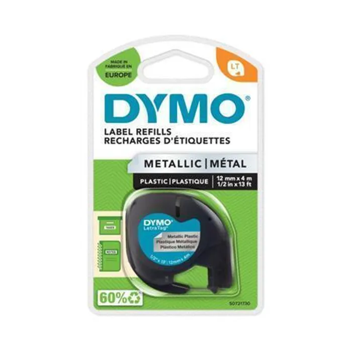 Hlavný obrázok produktu Páska, 12 mm x 4 m, DYMO "Letratag", stříbrná