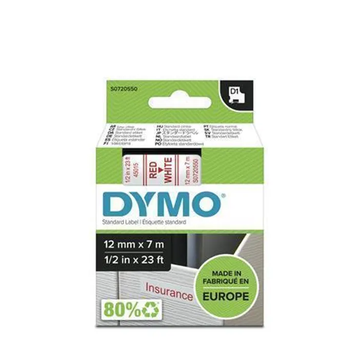 Hlavný obrázok produktu Páska, 12 mm x 7 m, DYMO "D1", bílá-červená