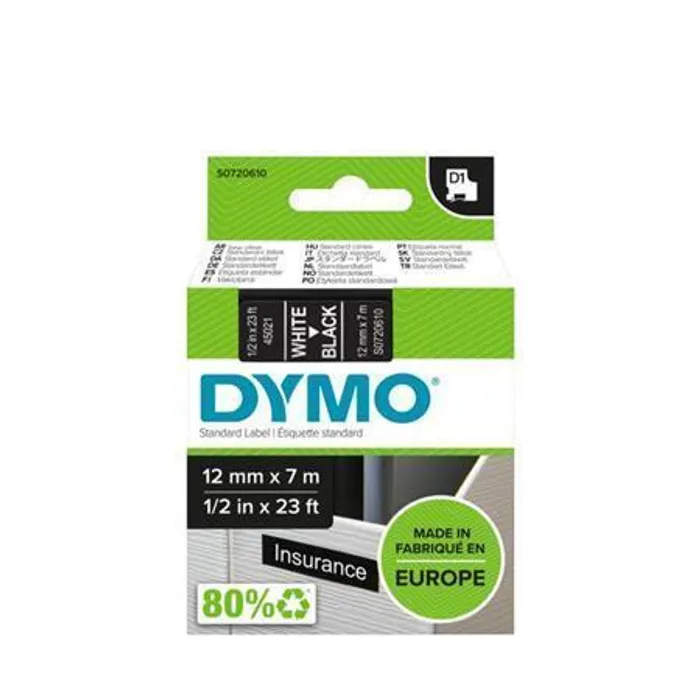 Hlavný obrázok produktu Páska, 12 mm x 7 m, DYMO "D1", černá-bílá