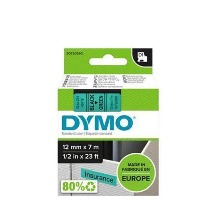 Hlavný obrázok produktu Páska, 12 mm x 7 m, DYMO "D1", černá-zelená