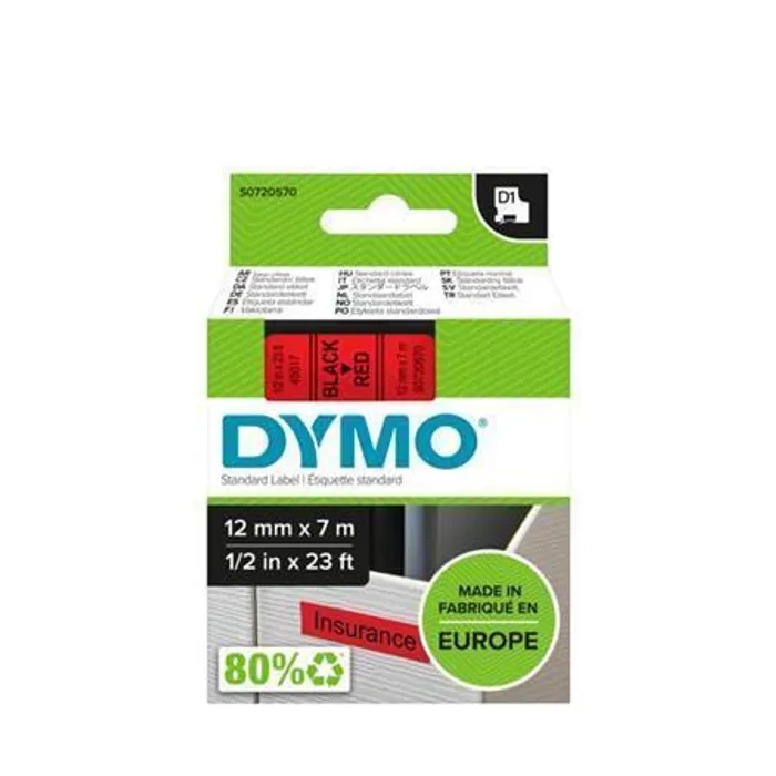 Hlavný obrázok produktu Páska, 12 mm x 7 m, DYMO "D1", červená-černá