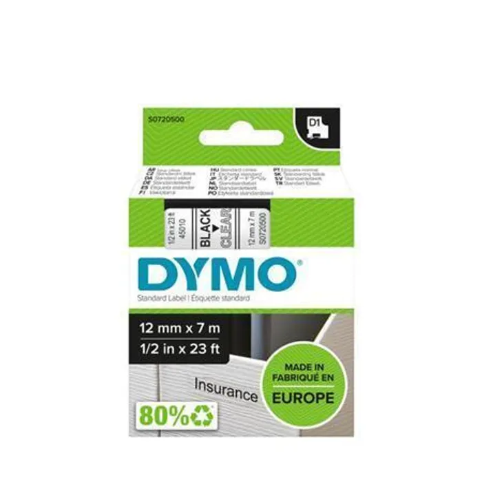 Hlavný obrázok produktu Páska, 12 mm x 7 m, DYMO "D1", průhledná-černá