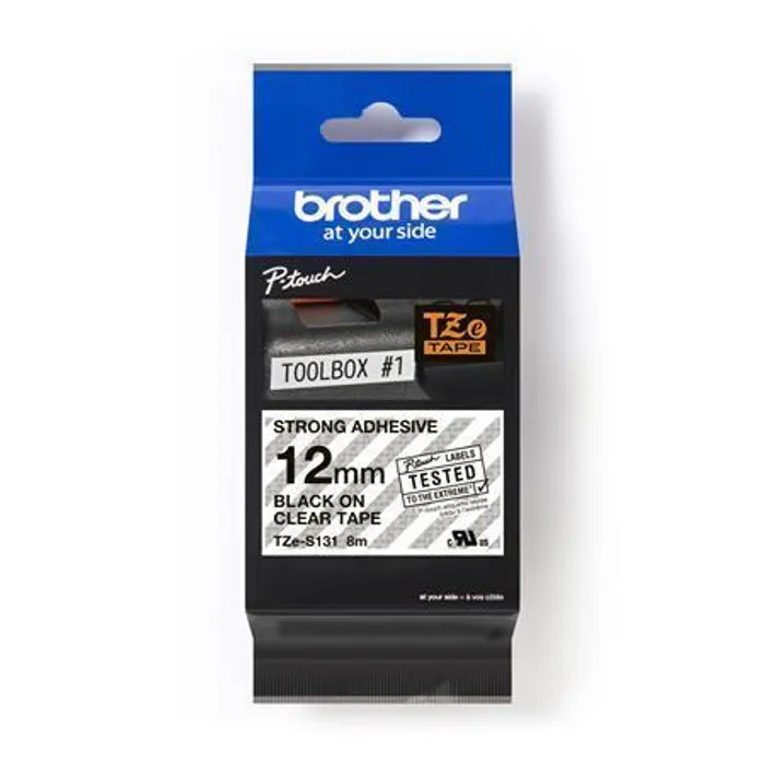 Hlavný obrázok produktu Páska, 12 mm x 8 m, BROTHER, průhledná-černá
