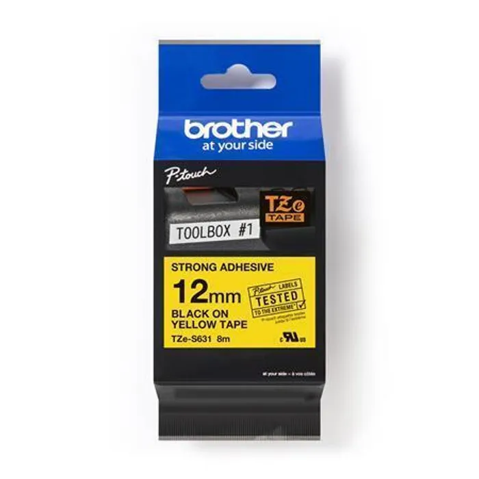 Hlavný obrázok produktu Páska, 12 mm x 8 m, BROTHER, žlutá-černá