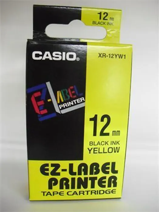 Hlavný obrázok produktu Páska, 12 mm x 8 m, CASIO, žlutá-černá