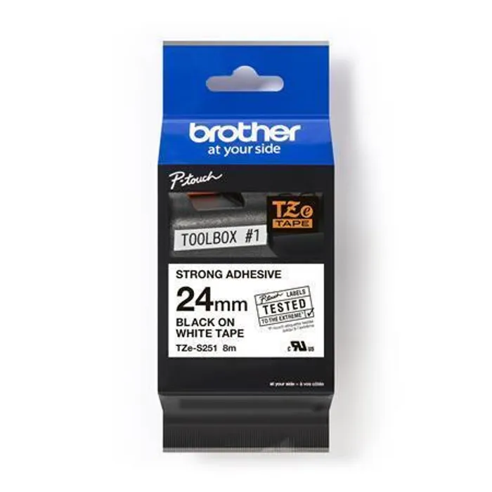 Hlavný obrázok produktu Páska, 24 mm x 8 m, BROTHER, bílá-černá