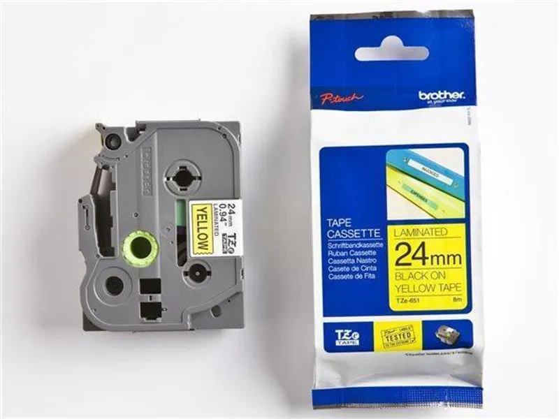 Hlavný obrázok produktu Páska, 24 mm x 8 m, BROTHER, žlutá-černá