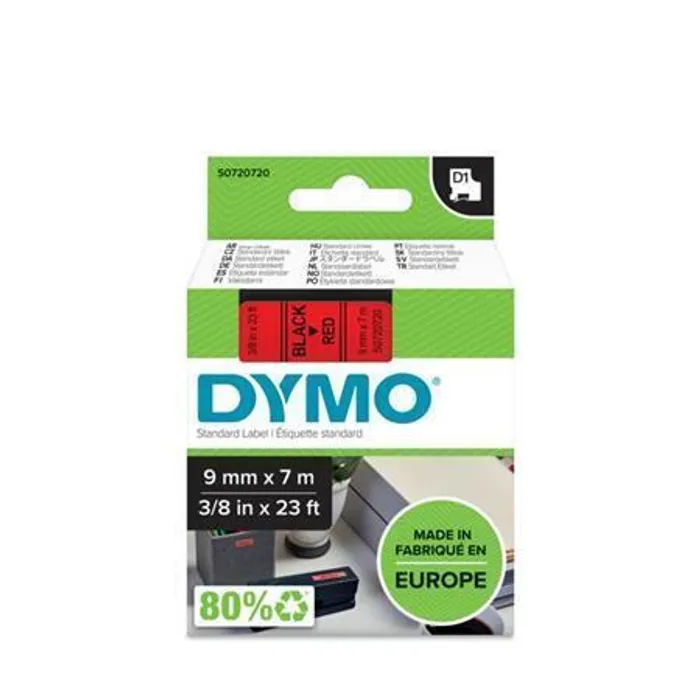 Hlavný obrázok produktu Páska, 9 mm x 7 m, DYMO "D1", červená-černá