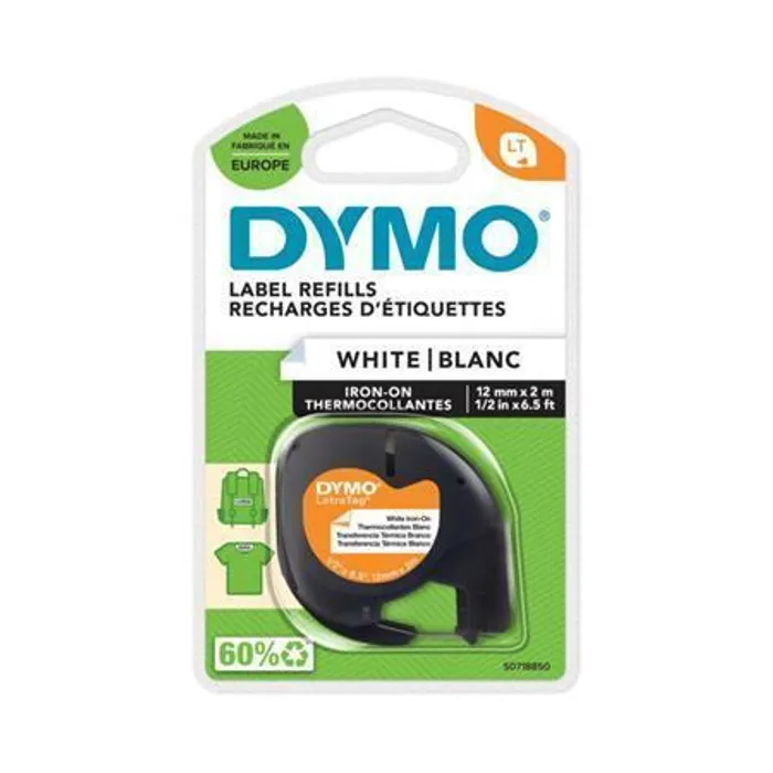 Hlavný obrázok produktu Páska, nažehlovací, 12 mm x 2 m, DYMO "Letratag", bílá