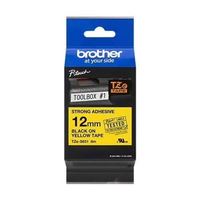 Hlavný obrázok produktu Páska, pevná, 12 mm x 8 m, BROTHER, žlutá-černá