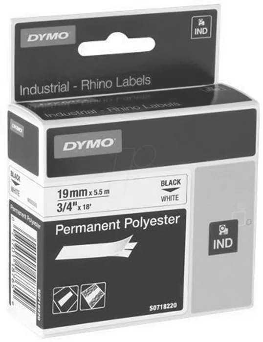 Hlavný obrázok produktu Páska, polyester, 19 mm x 5,5m, DYMO "ID1", bílá-černá