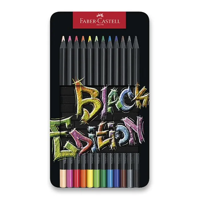 Hlavný obrázok produktu Pastelka Black Edition, plechová krabička 12 ks Faber-Castell 116413