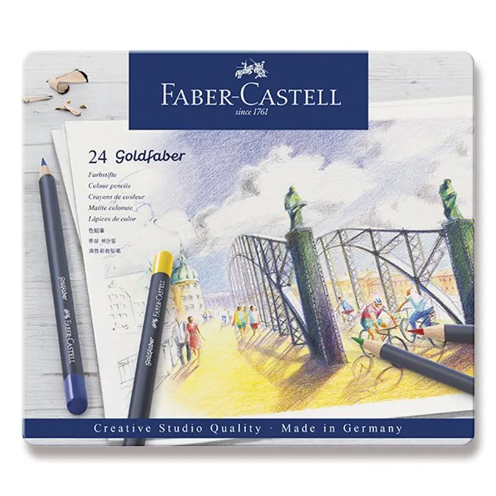 Hlavný obrázok produktu Pastelka Faber-Castell 114724 Goldfaber, plechová krabička 24 ks