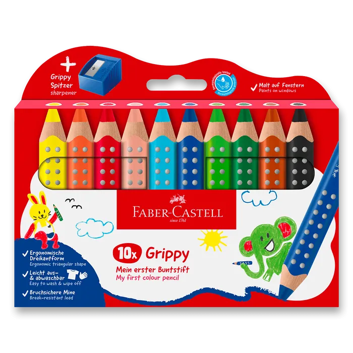 Hlavný obrázok produktu Pastelka Faber-Castell Grippy - 10 barev, ořezávátko