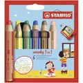 Pastelka, vodovka & voskovka v jednom STABILO woody 3 in 1 - 6 ks sada s strúhadlom
