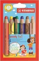 Pastelka, vodovka & voskovka v jednom STABILO woody 3 in 1 - 6 ks sada