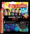 Pastelka, vodovka & voskovka v jednom STABILO woody 3 in 1 ARTY 6 ks sada s strúhadlom