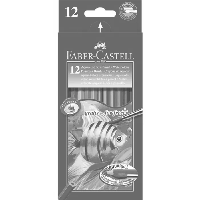 Hlavný obrázok produktu Pastelky Akvarelové pap.krabička 12ks + štěteček Faber Castell 114413