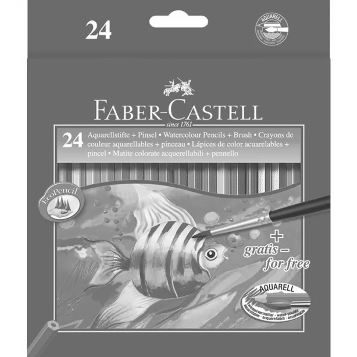 Hlavný obrázok produktu Pastelky Akvarelové pap.krabička 24ks + štěteček Faber Castell 114425