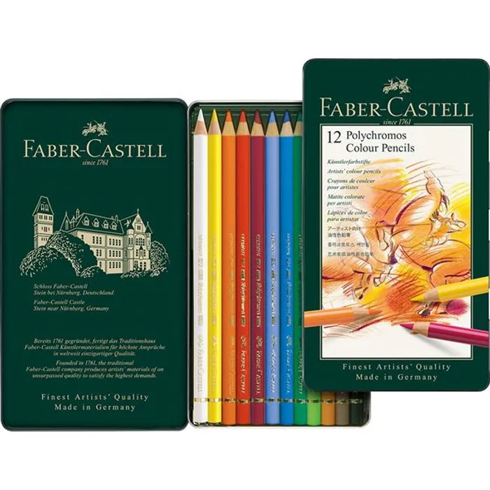 Hlavný obrázok produktu Pastelky Faber-Castell 110012 Polychromos plechová krabička, 12 barev