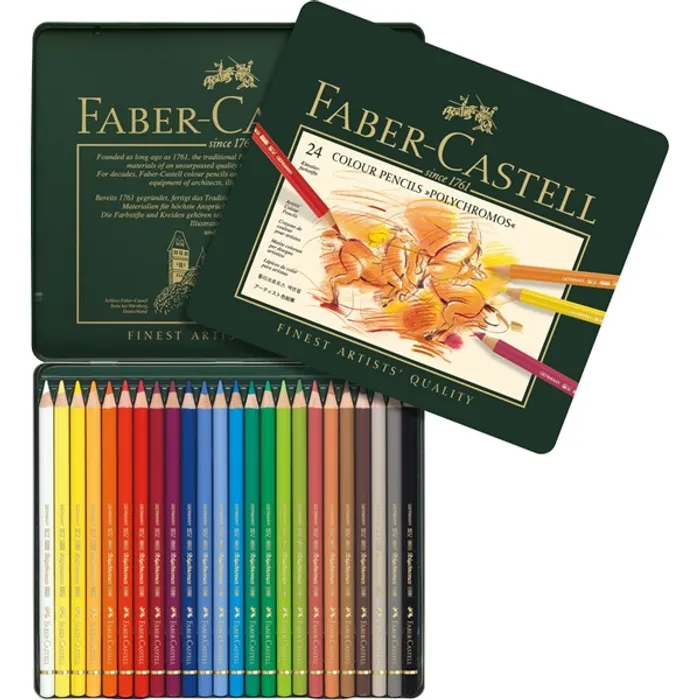 Hlavný obrázok produktu Pastelky Faber-Castell 110024 Polychromos plechová krabička, 24 barev