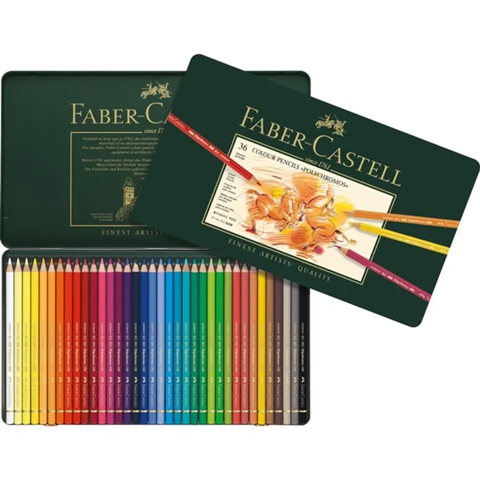 Hlavný obrázok produktu Pastelky Faber-Castell 110036 Polychromos plechová krabička, 36 barev