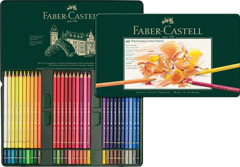 Hlavný obrázok produktu Pastelky Faber-Castell 110060 Polychromos plechová krabička, 60 barev