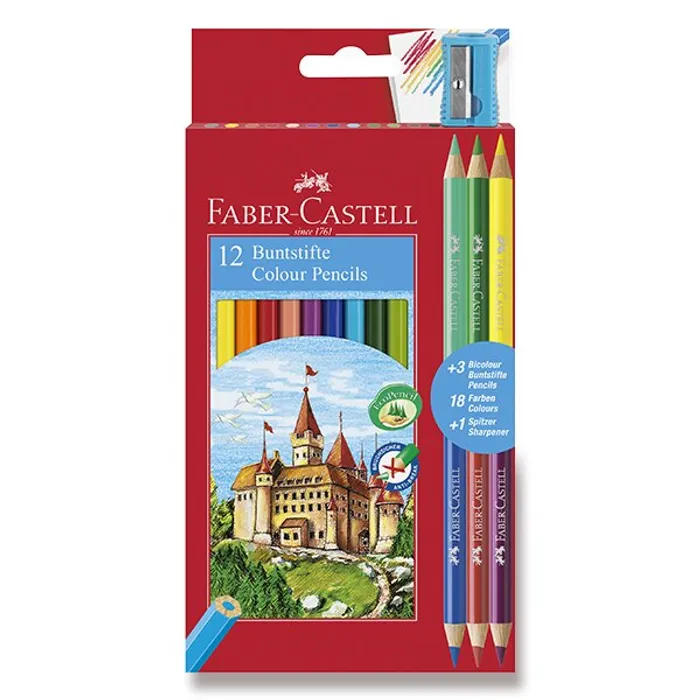 Hlavný obrázok produktu Pastelky Faber-Castell 110312, 12 barev + 6 barev