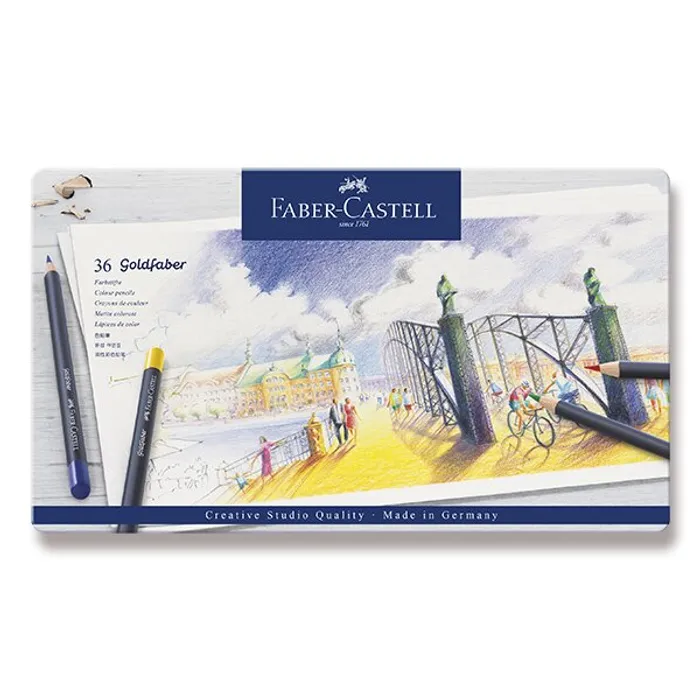 Hlavný obrázok produktu Pastelky Faber-Castell 114736 Goldfaber plechová krabička, 36 barev