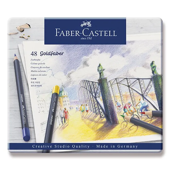 Hlavný obrázok produktu Pastelky Faber-Castell 114748 Goldfaber plechová krabička, 48 barev