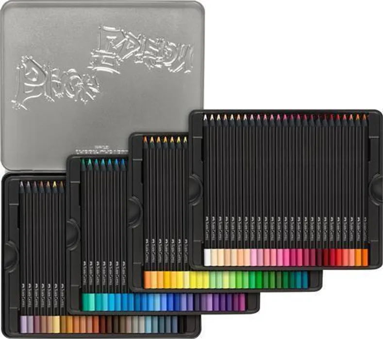 Hlavný obrázok produktu Pastelky Faber-Castell 116490 Black Edition 100 barev, plechová krabička