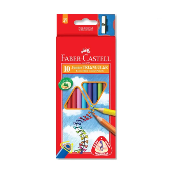Hlavný obrázok produktu Pastelky Faber-Castell 116510 Junior Triangular 10 barev + ořezávátko