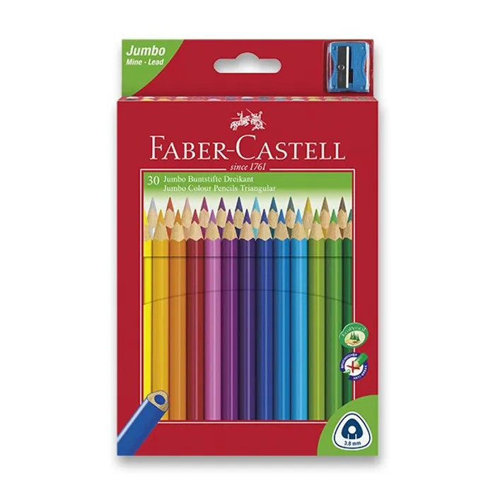 Hlavný obrázok produktu Pastelky Faber-Castell 116530 Junior Triangular 30 barev + ořezávátko