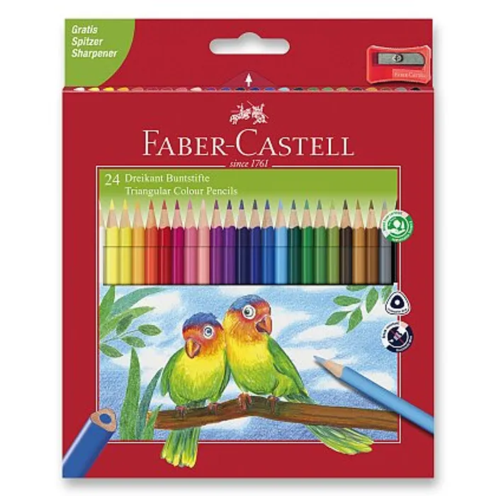 Hlavný obrázok produktu Pastelky Faber-Castell 120524 trojhranné 24 barev + ořezávátko