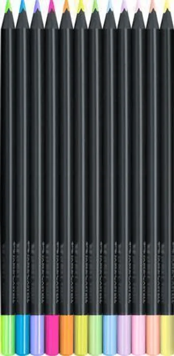 Hlavný obrázok produktu Pastelky Faber-Castell Black Edition neon, pastel, 12 barev