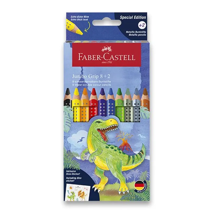 Hlavný obrázok produktu Pastelky Faber-Castell Colour Grip Jumbo Dinosaurus 10 barev