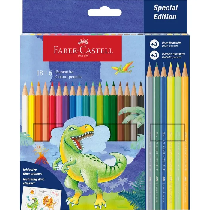 Hlavný obrázok produktu Pastelky Faber-Castell Dinosaurus 24 barev