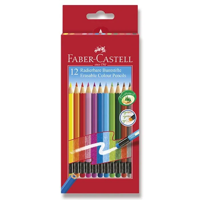 Hlavný obrázok produktu Pastelky Faber-Castell s barevnou pryží 12 barev