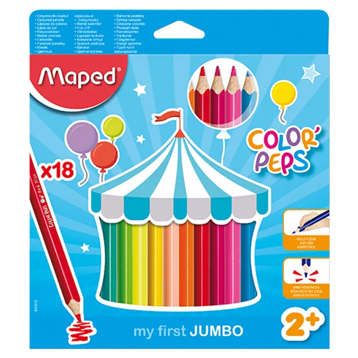 Hlavný obrázok produktu Pastelky Maped Color´Peps Jumbo, 18 barev