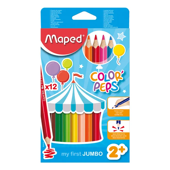 Hlavný obrázok produktu Pastelky Maped Color'Peps Jumbo Jumbo, 12 barev