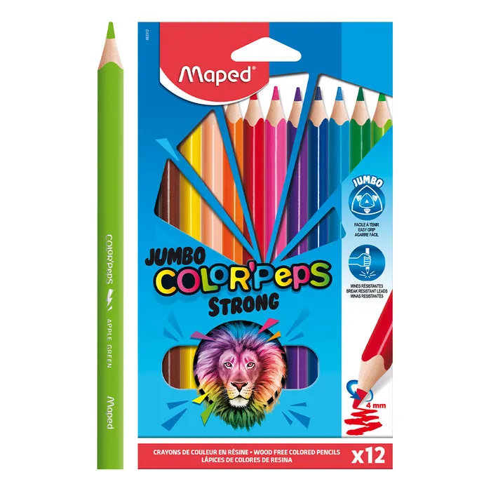 Hlavný obrázok produktu Pastelky Maped Color'Peps Strong Jumbo 12 barev