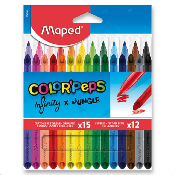 Hlavný obrázok produktu Pastelky Maped Infinity 15 ks + 12 ks fixů Jungle