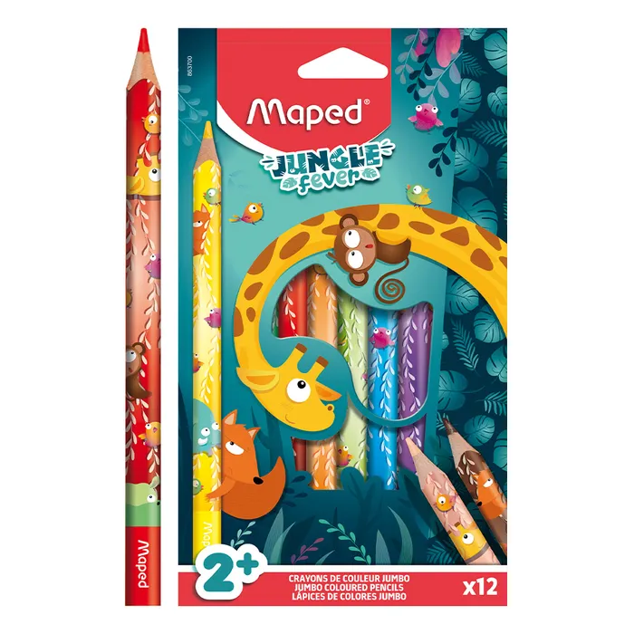 Hlavný obrázok produktu Pastelky Maped Jumbo Jungle Fever 12 barev, trojhranné