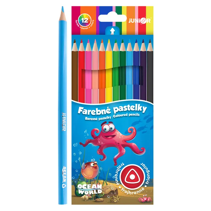 Hlavný obrázok produktu Pastelky Ocean World trojhranné 12ks