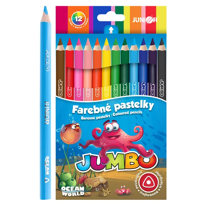Hlavný obrázok produktu Pastelky Ocean World trojhranu JUMBO 12 ks