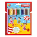 Pastelky trojhranné STABILO Trio silná - 18 ks sada s strúhadlom