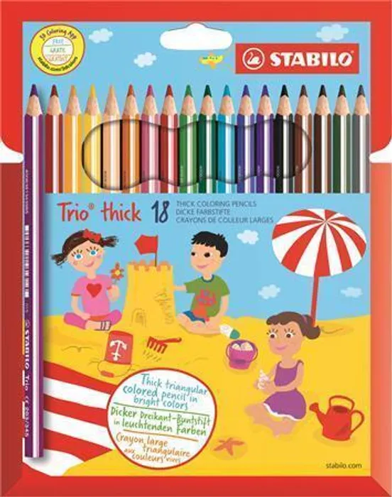 Hlavný obrázok produktu Pastelky trojhranné STABILO Trio silná - 18 ks sada
