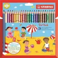 Pastelky trojhranné STABILO Trio silná - 24 ks sada s strúhadlom