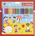 Pastelky trojhranné STABILO Trio silná - 24 ks sada s strúhadlom