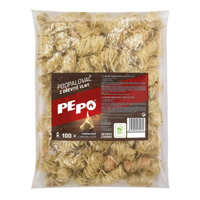Hlavný obrázok produktu Pe-Po Podpalovač z dřevité vlny 100 podpalů